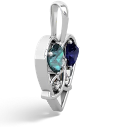 Alexandrite Celtic Trinity Heart 14K White Gold pendant P5331