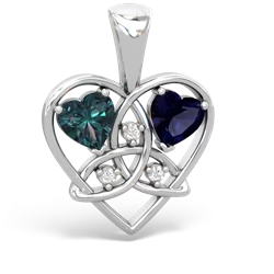 Alexandrite Celtic Trinity Heart 14K White Gold pendant P5331