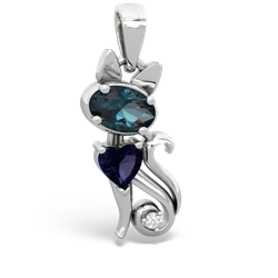 Alexandrite Kitten 14K White Gold pendant P5780