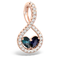 Alexandrite Pave Twist 'One Heart' 14K Rose Gold pendant P5360