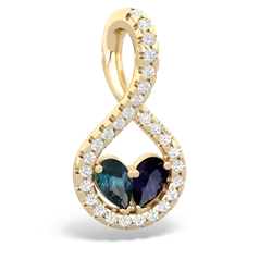 Alexandrite Pave Twist 'One Heart' 14K Yellow Gold pendant P5360