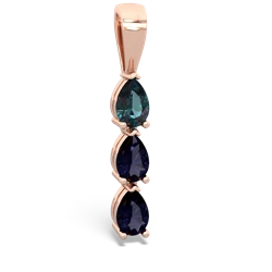 Alexandrite Dew Drops 14K Rose Gold pendant P2251