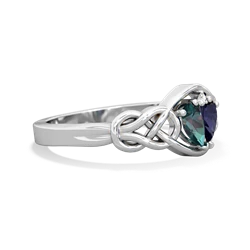 Alexandrite Celtic Love Knot 14K White Gold ring R5420