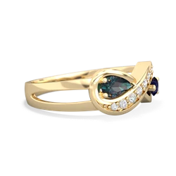 Alexandrite Diamond Infinity 14K Yellow Gold ring R5390