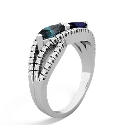 Alexandrite Diamond Rivers 14K White Gold ring R3070