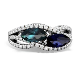 Alexandrite Diamond Rivers 14K White Gold ring R3070