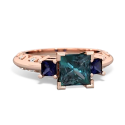 Alexandrite Eternal Embrace Engagement 14K Rose Gold ring C2001