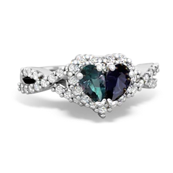 Alexandrite Diamond Twist 'One Heart' 14K White Gold ring R2640HRT