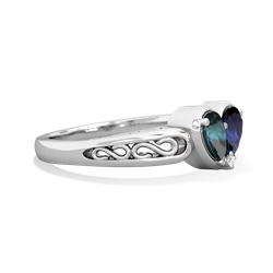 Alexandrite Filligree 'One Heart' 14K White Gold ring R5070