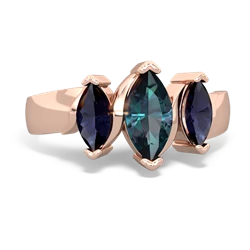 Alexandrite Three Peeks 14K Rose Gold ring R2433