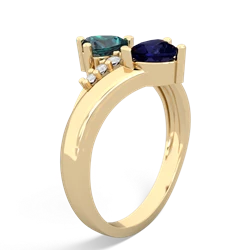 Alexandrite Heart To Heart 14K Yellow Gold ring R2064