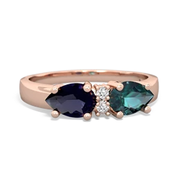 Alexandrite Pear Bowtie 14K Rose Gold ring R0865