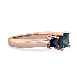 Alexandrite Three Stone Trellis 14K Rose Gold ring R4015