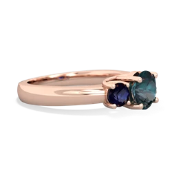 Alexandrite Three Stone Round Trellis 14K Rose Gold ring R4018