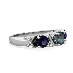 Alexandrite Hugs And Kisses 14K White Gold ring R5016