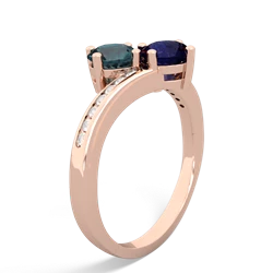 Alexandrite Channel Set Two Stone 14K Rose Gold ring R5303