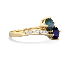 Alexandrite Channel Set Two Stone 14K Yellow Gold ring R5303