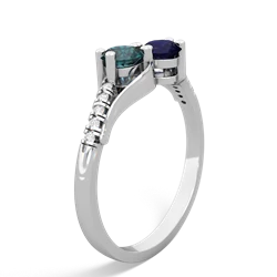 Alexandrite Infinity Pave Two Stone 14K White Gold ring R5285