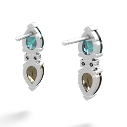 Alexandrite Bowtie Drop 14K White Gold earrings E0865