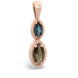 Alexandrite Antique-Style Halo 14K Rose Gold pendant P5700