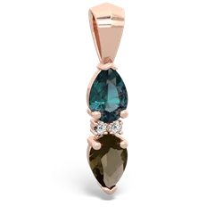 Alexandrite Bowtie Drop 14K Rose Gold pendant P0865