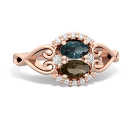 Alexandrite Love Nest 14K Rose Gold ring R5860