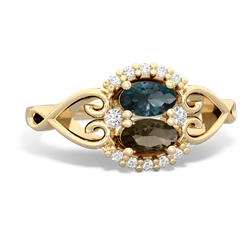 Alexandrite Love Nest 14K Yellow Gold ring R5860