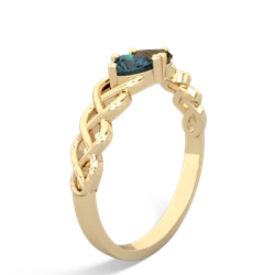 Alexandrite Heart To Heart Braid 14K Yellow Gold ring R5870