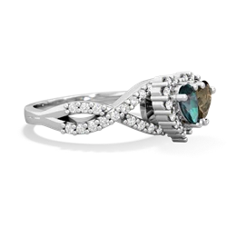 Alexandrite Diamond Twist 'One Heart' 14K White Gold ring R2640HRT