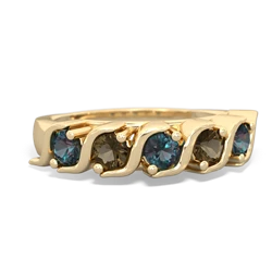 Alexandrite Anniversary Band 14K Yellow Gold ring R2089