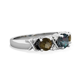 Alexandrite Hugs And Kisses 14K White Gold ring R5016