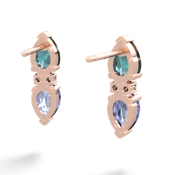 Alexandrite Bowtie Drop 14K Rose Gold earrings E0865