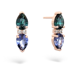 Alexandrite Bowtie Drop 14K Rose Gold earrings E0865