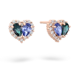 Alexandrite Halo 14K Rose Gold earrings E7008