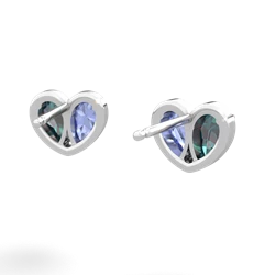 Alexandrite 'Our Heart' 14K White Gold earrings E5072