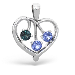 Alexandrite Glowing Heart 14K White Gold pendant P2233