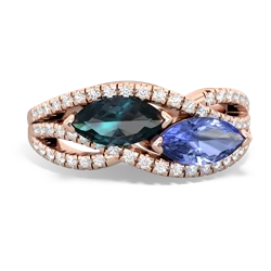 Alexandrite Diamond Rivers 14K Rose Gold ring R3070