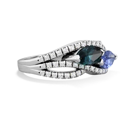 Alexandrite Diamond Rivers 14K White Gold ring R3070