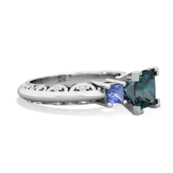 Alexandrite Eternal Embrace Engagement 14K White Gold ring C2001