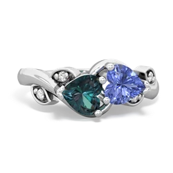 Alexandrite Floral Elegance 14K White Gold ring R5790