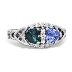 Alexandrite Sparkling Celtic Knot 14K White Gold ring R2645