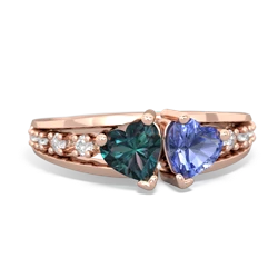 Alexandrite Heart To Heart 14K Rose Gold ring R3342