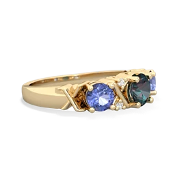 Alexandrite Hugs And Kisses 14K Yellow Gold ring R5016