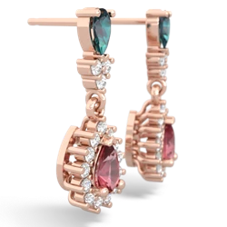 Alexandrite Halo Pear Dangle 14K Rose Gold earrings E1882