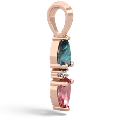 Alexandrite Bowtie Drop 14K Rose Gold pendant P0865