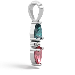 Alexandrite Bowtie Drop 14K White Gold pendant P0865