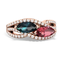 Alexandrite Diamond Rivers 14K Rose Gold ring R3070