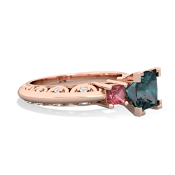 Alexandrite Eternal Embrace Engagement 14K Rose Gold ring C2001