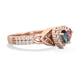 Alexandrite Celtic Knot Two Hearts As One 14K Rose Gold ring R2644HRT