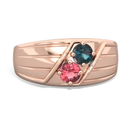 Alexandrite Men's Streamline 14K Rose Gold ring R0460